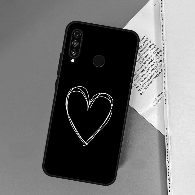 Cute Pretty Little White Heart For Huawei Nova 11i 12i 12s 8i 7i Y73 Y70 Y90 Y60 Y72 Y61 Y91 9 10 SE P30 Pro P40 Lite Case