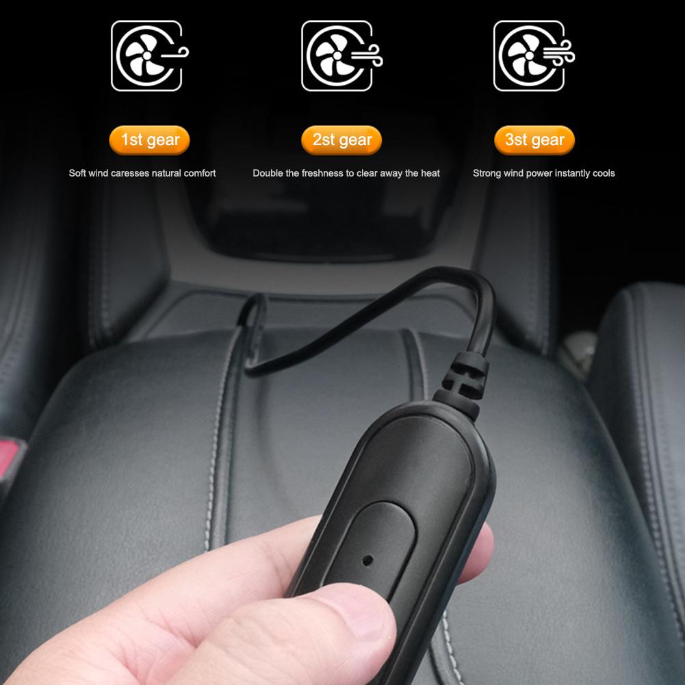 USB Powered Car Cooling Fan 360 Rotatable Car Seat Headrest Fan 3 Speeds Cooling Backseat Fan for Sedan SUV Truck Van Back Seat