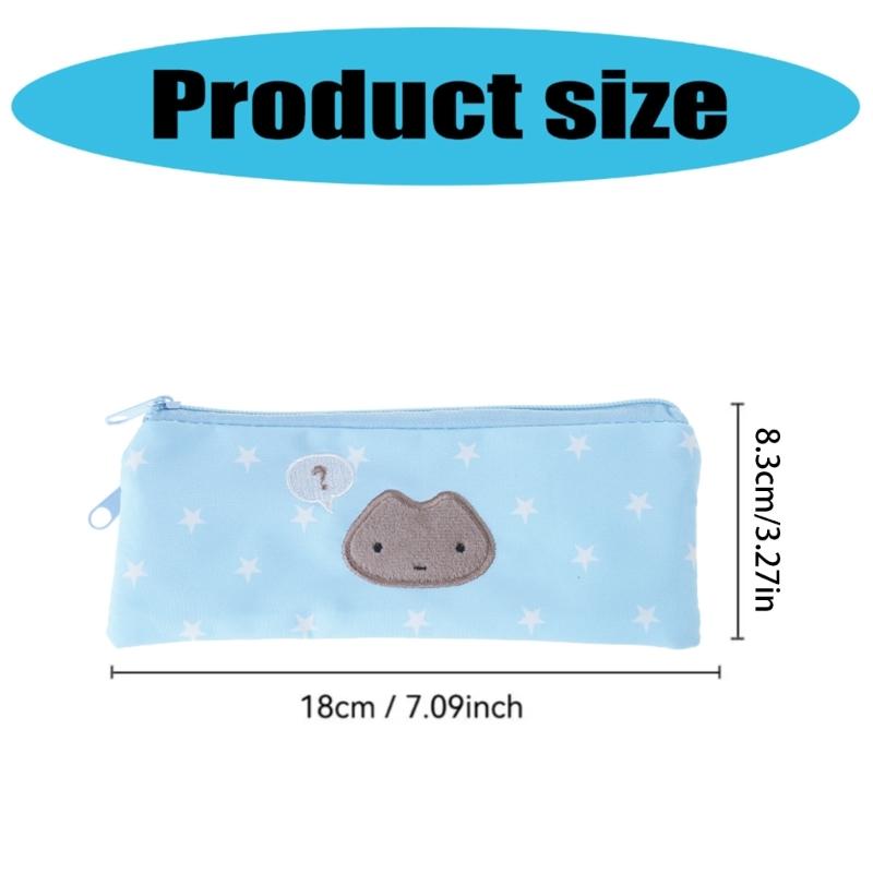 Star Pattern Pencil Case Double Layered Pen Pouches 2 Compartment Pencil Organizers Bag for Student Boy Girl School