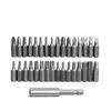 33Pcs With Magnetic Extension Bit Holder Torx Hex Star Spanner Woodworking Tools Screwdriver Tamper Proof Security Bits Set
