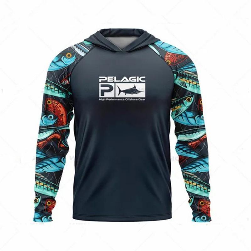 Men Women Quick Dry UV Protection Fishing Shirt Long Sleeve Hooded Summer Outdoor Sportswear UPF 50 Bamboo Fiber