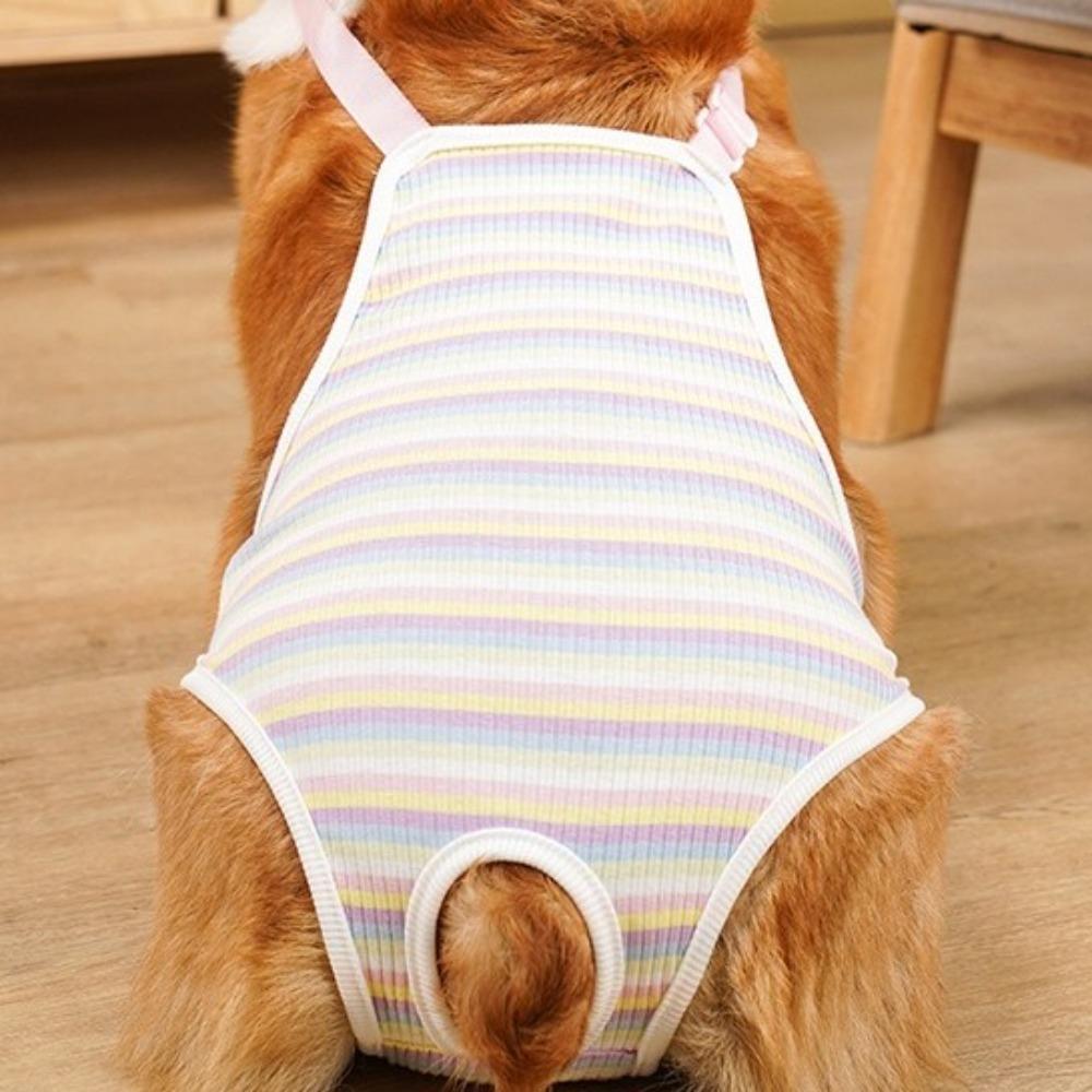 Adjustable Straps Female Dog Underwear Stripe Pet Safety Trousers Dog Underwear  Pet Heat Cycle