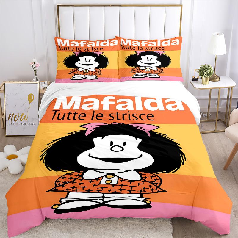 Mafalda Comic Strips Collection Print 3Pcs Bedding Setduvet Cover With 2 Bedropillowcase Home Birthday Gift