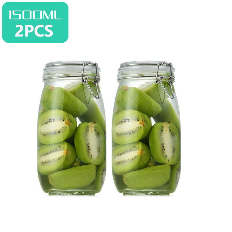 Glasflasche Versiegelter Behälter Für Küche Lebensmittel Eingelegtes Obst Konserven Transparent Große Öffnung Marmeladenglas Aufbewahrungsglas Haushalt