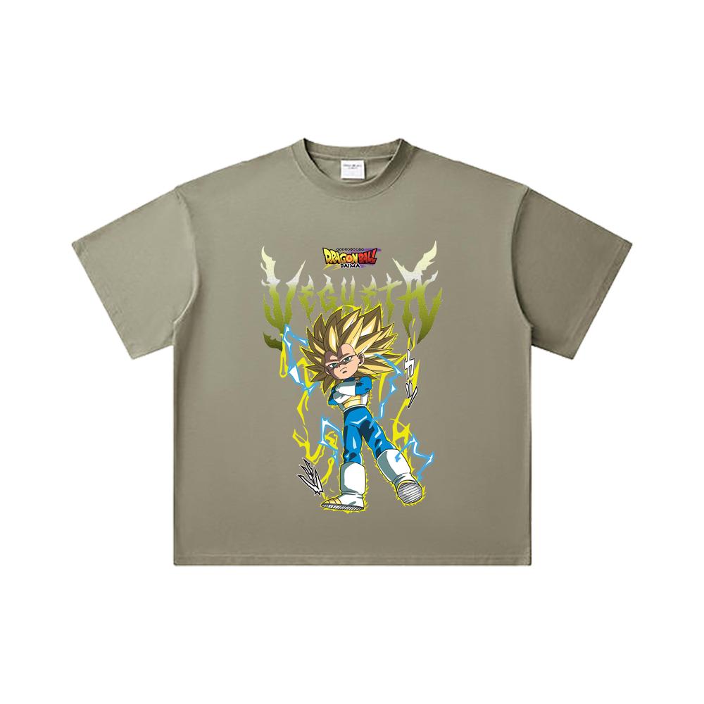 260 GSM Double Yarn 32 Count 100% Cotton Dragon Ball V51 Daima Vegeta Print Unisex Heavy Cotton T Shirt