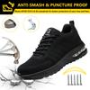 Safety Shoes Men Work Safety Boots Steel Toe Shoes Anti Smash Puncture Proof Air Cushion Work Shoes Light Comfortable Sneakers