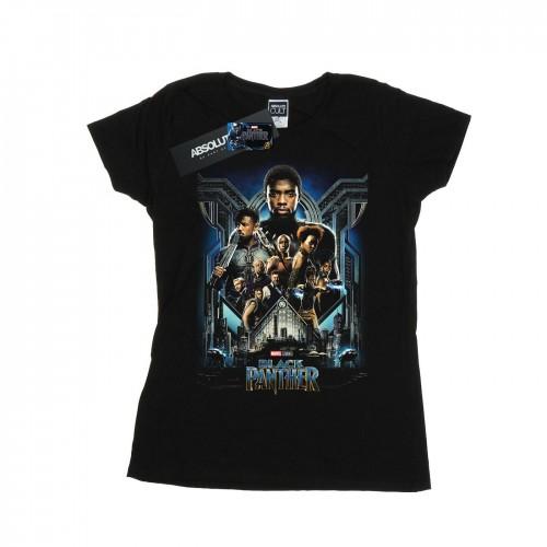 Marvel Womens/Ladies Black Panther Movie Poster Cotton T-Shirt