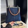 Autumn Women's Handmade Denim Splicing Handbag - Small Hand-Held/Messenger/Shoulder Bag