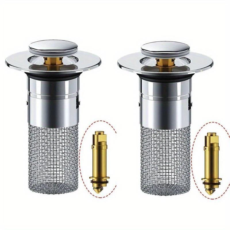 

Многофункциональный сливной фильтр для пола, всплывающая пробка для слива раковины с отскоком, ловушка для волос, сито для раковины для душа, аксессуар для ванной комнаты 2pcs