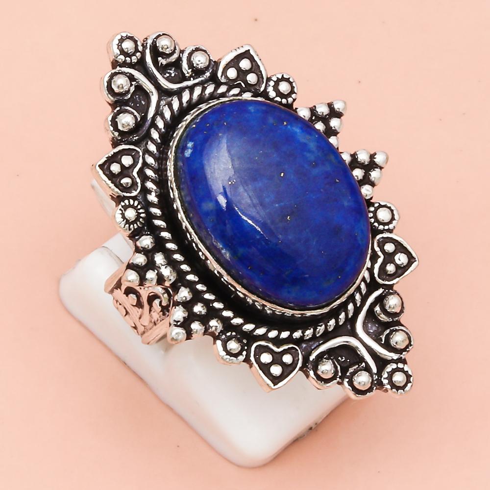 Lazuli Lapis Gemstone Handmade Silver Jewelry  "7.5"