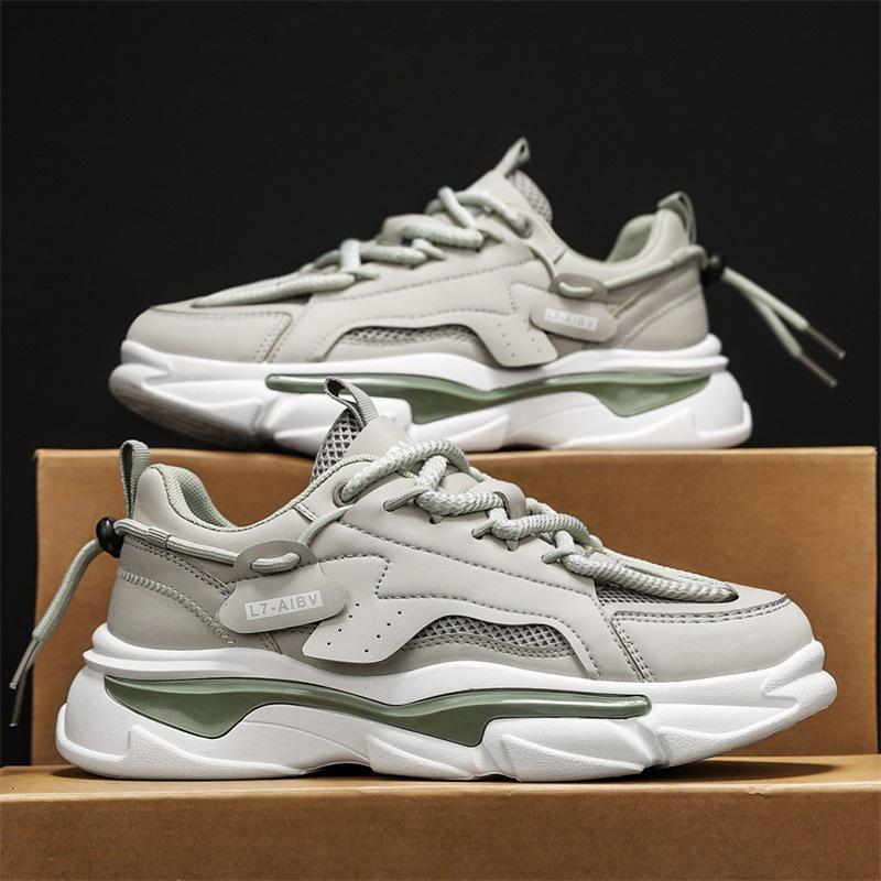 Herrenschuhe Sommer Mesh atmungsaktiv vielseitig Sportlich lässig Laufen dicke Sohle erhöhend Sport Trendschuhe