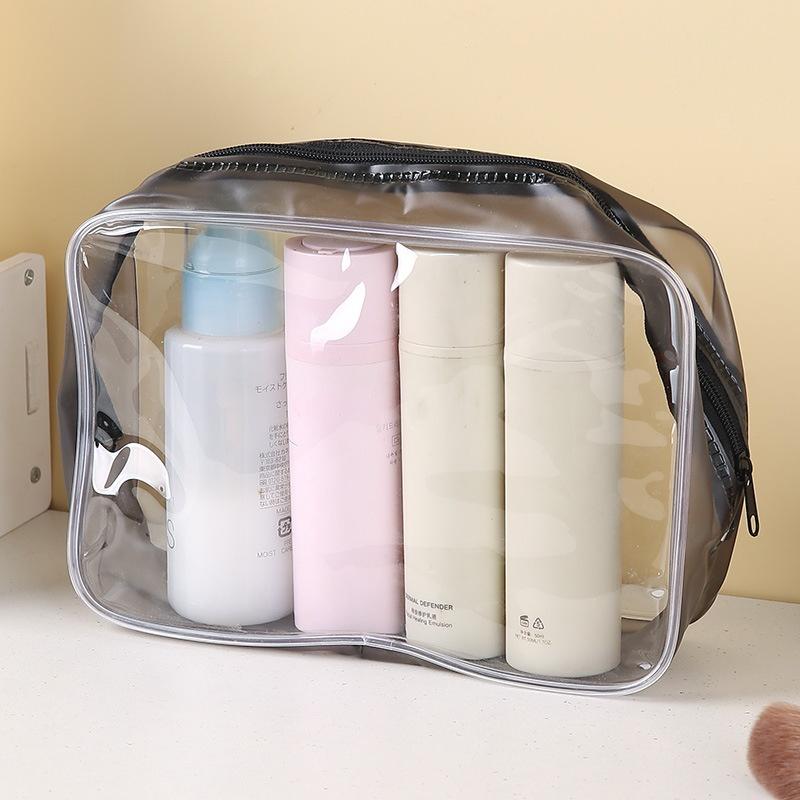 

1 шт. ПВХ сумка для мытья посуды дорожная портативная прозрачная водонепроницаемая для хранения косметики косметический органайзер большой емкости косметичка L чёрный