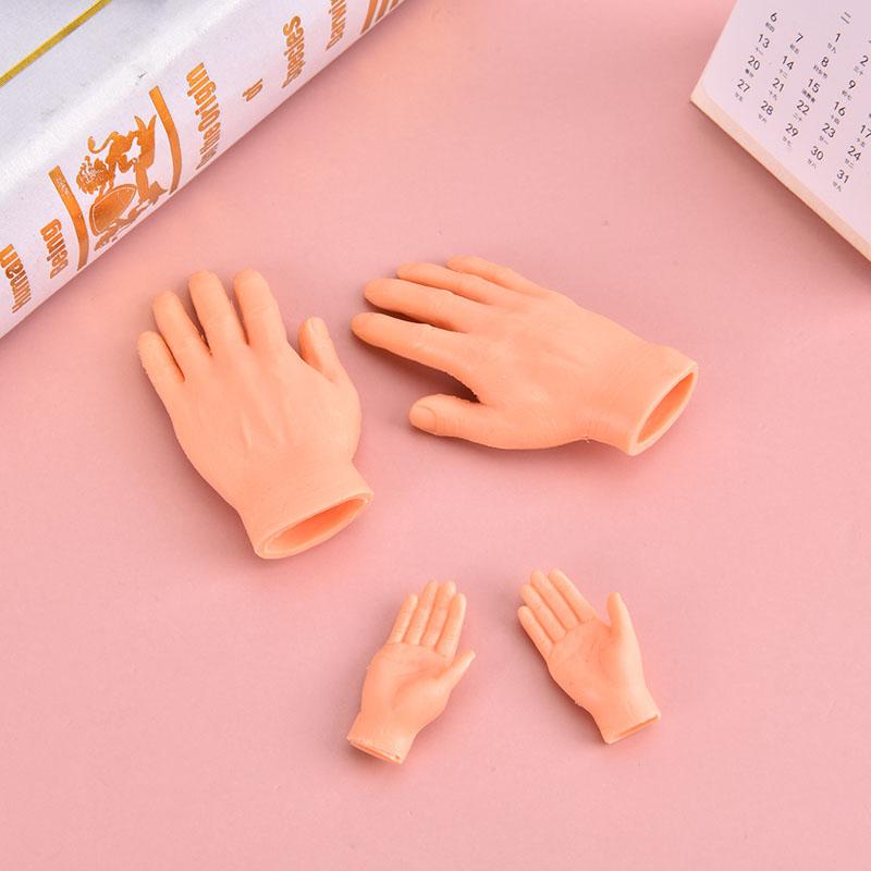 1Pair Cat Funny Massage Little Finger Gloves Fake Human Hand For Cat Kitty Cat