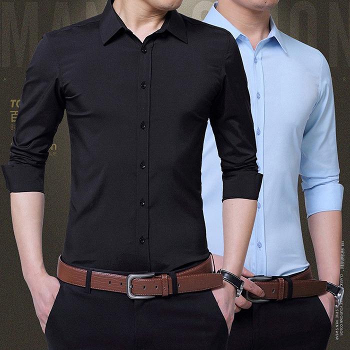 Iron-Free Slim Fit Men's White Short Sleeve Business Shirt - Anti-Wrinkle Professional Autumn Wear