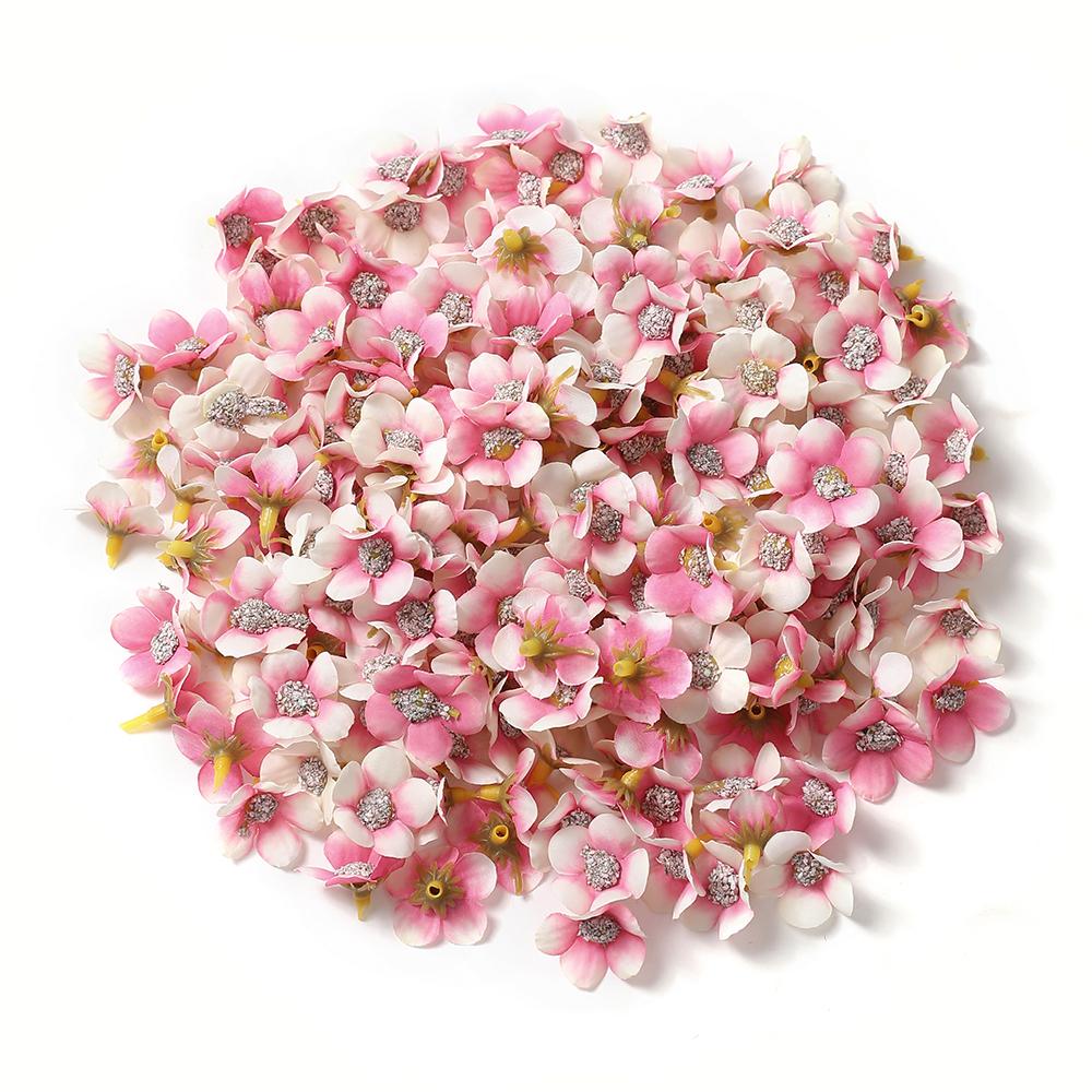 50/100Pcs 2cm Daisy Artificial Flowers Head Small Silk Multicolor Fake Flower Crown For Wreath DIY Craft Home Wedding Decoration