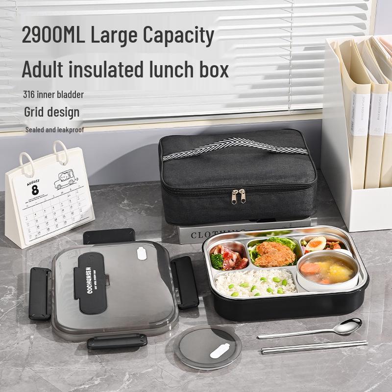 304 Stainless Steel Lunch Box for Adults, Large Capacity Bento with Heat Preservation, Student Meal Container, New Model