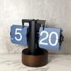 MiaoKe Retro Automatic Walnut Flip Clock: Simple Desktop Decor