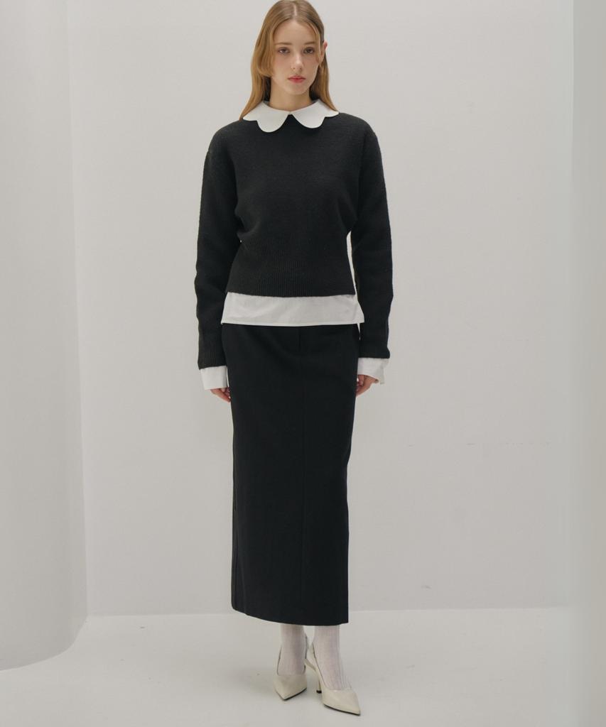 Okuka Classic Wool Skirt_Black