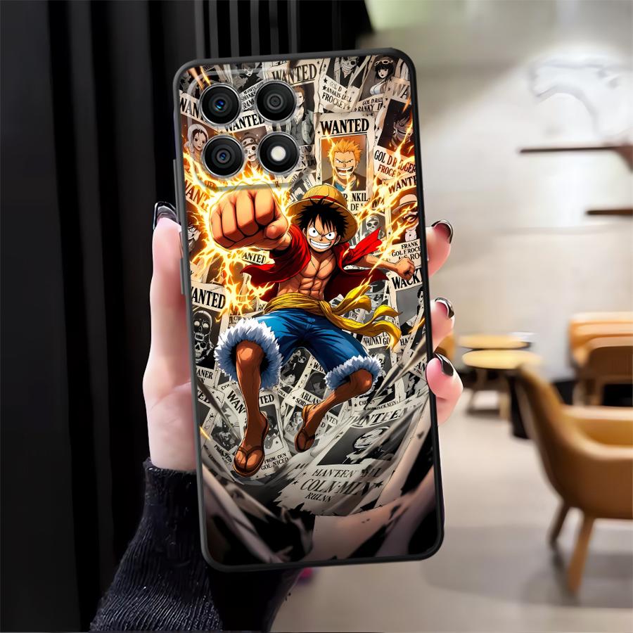 Ones Pieces Luffys Anime Black Soft Phone Cover Case for Honor X8 200 400 Lite X7 70 X6 8X 90 X5b Magic5Lite X9a