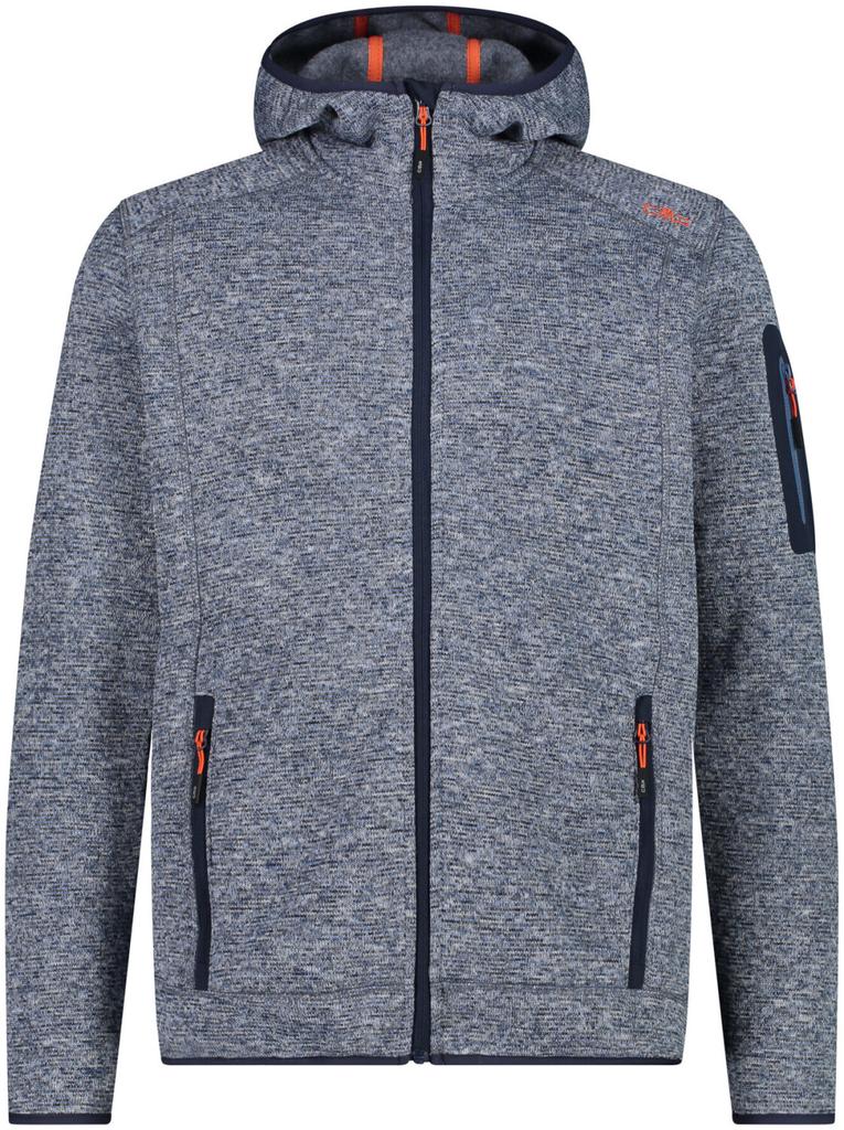 Куртка CMP Man Jacket Knitted Fix Hood (3H60847N) blue ink/storm/arancio