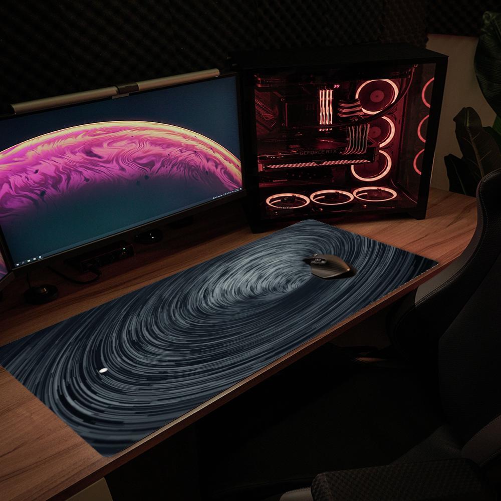 Black Hole Vortex Large Gaming Mouse Pad XXL Non‑slip Rubber Deskmat Computer Keyboard Mats Mausepad Gamer Home Office Desktop