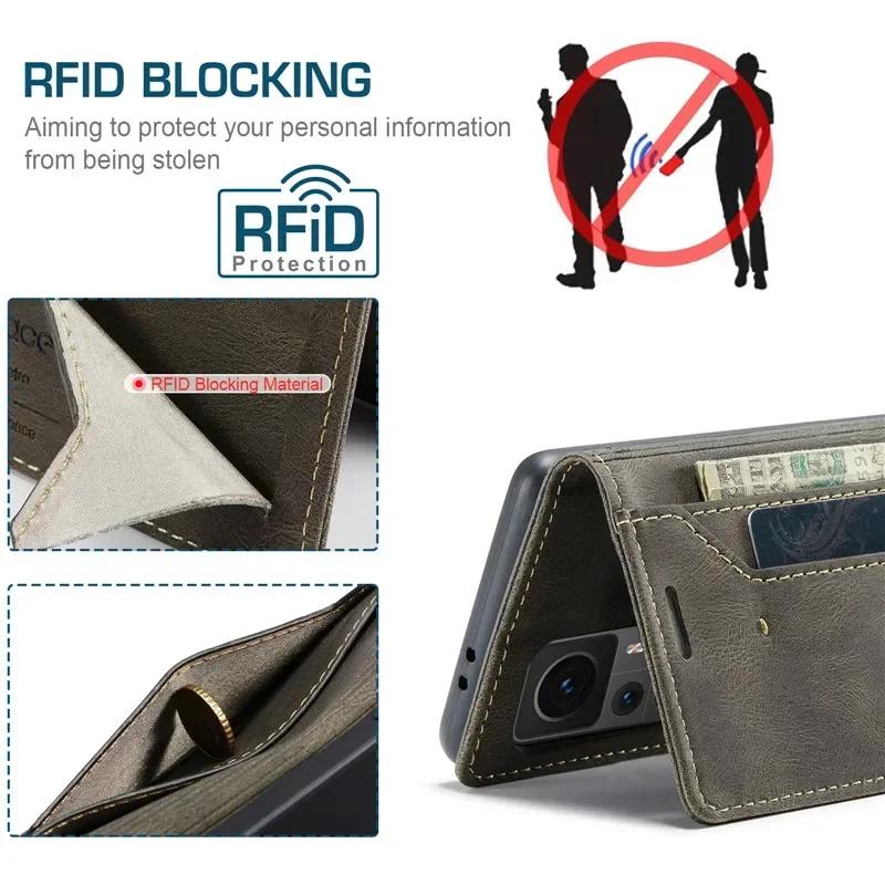 Dla Xiaomi 14T Pro 13T 12 T 11T 10T 14 5G Magnetyczny Skórzany Portfel Etui RFID Xiaomi 13 Pro Luksusowe Etui Mi 11 Lite 12X 12T Funda