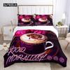 Good Morning Duvet Cover Set Microfiber Coffee Rose Cozy Breakfast Twin Bedding Set Double Queen King Size 2/3pcs Quilt Cover