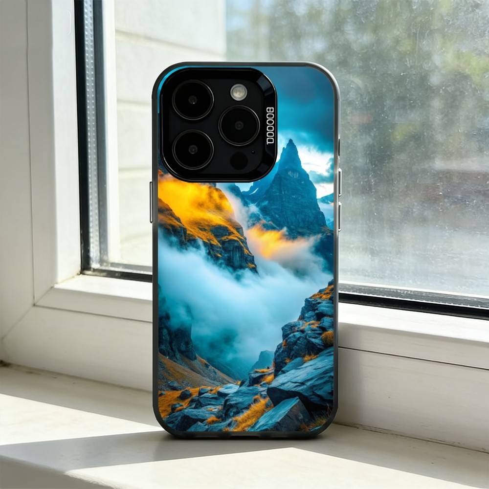 

Mountain Forest Sunlight Phone Case For iPhone 17,16,15,14,13,12,11 Plus,Pro Max,XS,Colorful Silver Black Cover iPhone17