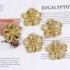 1pcs Vintage Chinese Knot Buttons Gold Lace Trim Clasps for Cheongsam Decor, Dance Dress, DIY Sewing Accessory