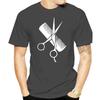 RAEEK Hip-Hop Simple Splicing Tee Tops Shirt Short Sleeve Men Gift Hairdresser Stylist Scissors Comb O-Neck T Shirts