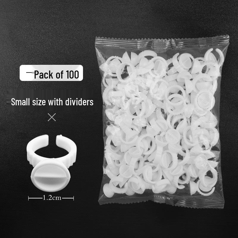 Disposable Microblading Pigment Ring Cups for Eyebrow, Eyeliner, and Eyelash Extensions - 100 Pieces