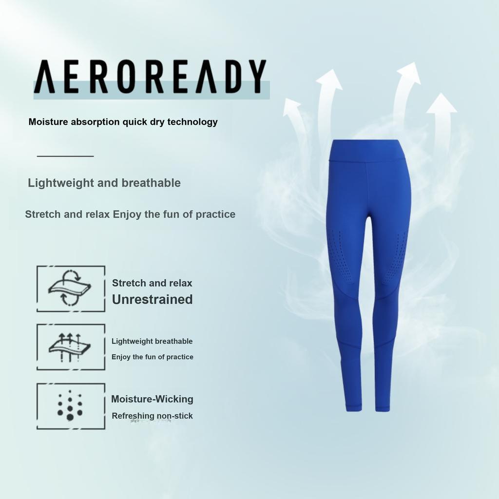 Adidas X Stella McCartney Collaboration Solid High-Waisted Stretch Training Pants Women Pants Blue HB6071
