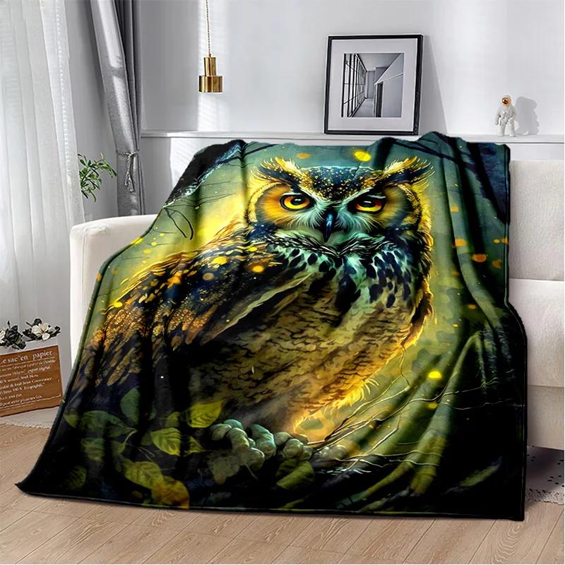 

HD красочное милое одеяло с рисунком совы, мягкое одеяло для дома, спальни, кровати, дивана, пикника, путешествия, офиса, отдыха, одеяло, детское одеяло 30x40in