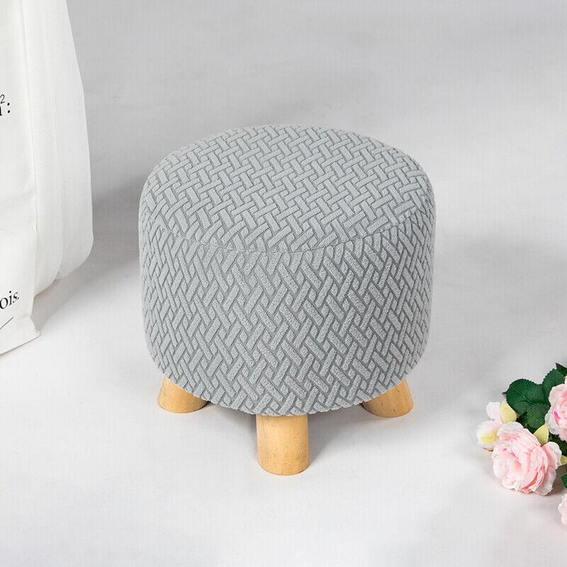 Square Stool Covers Thick Stretch Knitting Round Seat Covers Living Room Chair Cover Small Footstool Ottoman Slipcover Protector
