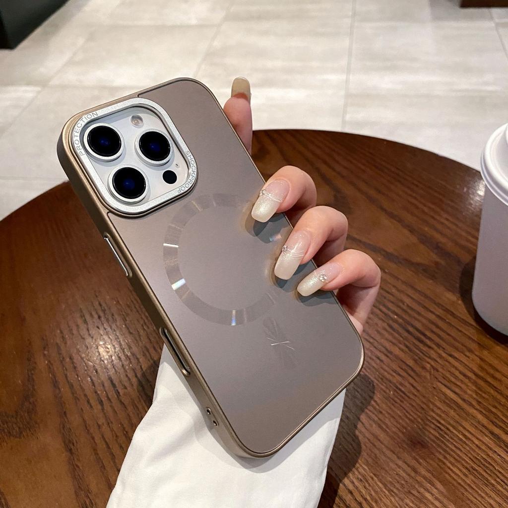 Applicable To IPhone 16 Strong Magnetic Suction Phone Case Matte Apple 15 ProMax Anti-fall 14 Independent Button Protection Case