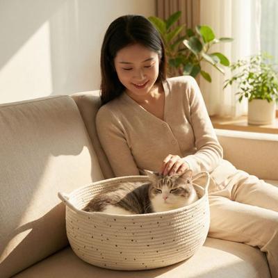 Rattan Geflochtenes Katzenbett & Kratzbrett: Atmungsaktive, Abnehmbare, Waschbare, Kratzfeste Matte für Alle Jahreszeiten.
