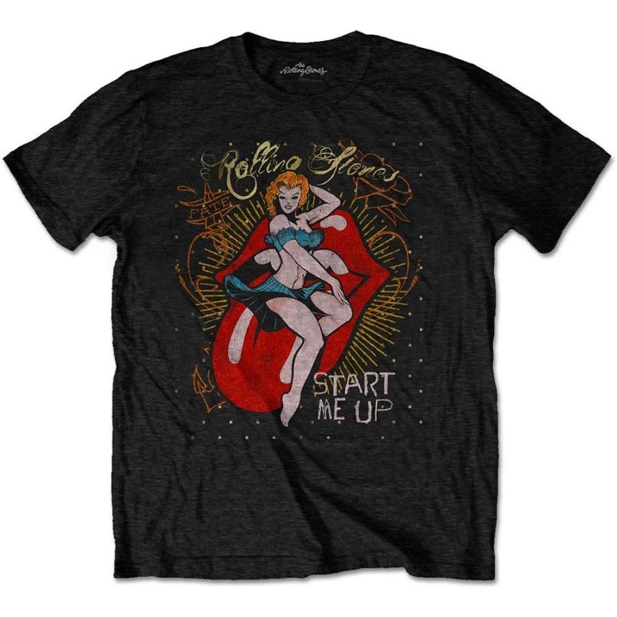 Rock Off officially licensed products The Rolling Stones Start Me Up Black Official Tee T-Shirt Mens Unisex S