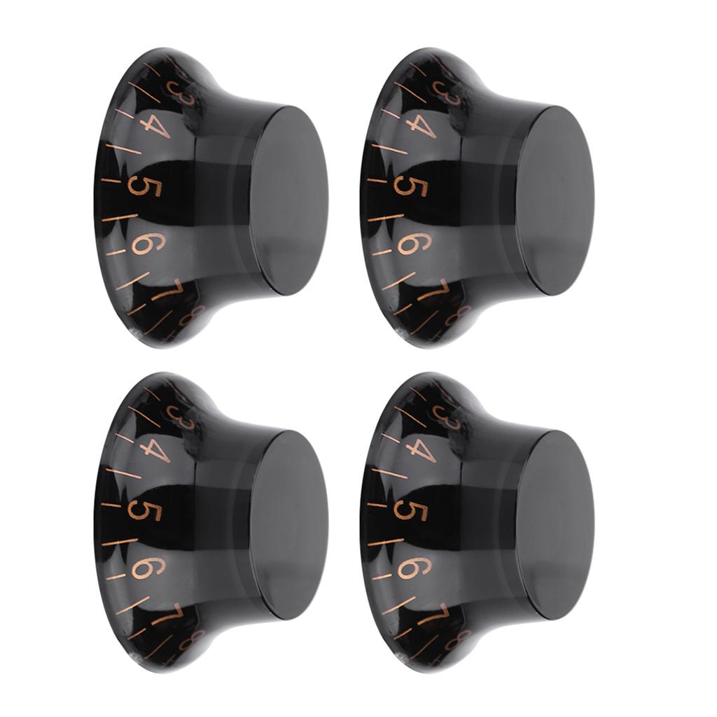 4 PCS Speed Tone Volume Control Knobs for EPI LP Electric Guitar (Black+Gold)