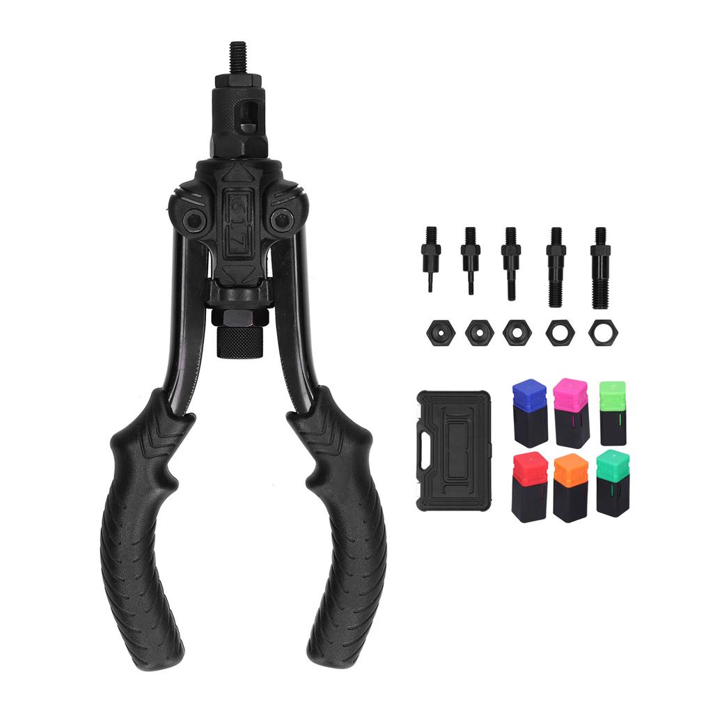 Handnietmutternpistole Manueller Setzer Werkzeugsatz Nietsatz mit Dorn M3 M4 M6 M8 M10 M12