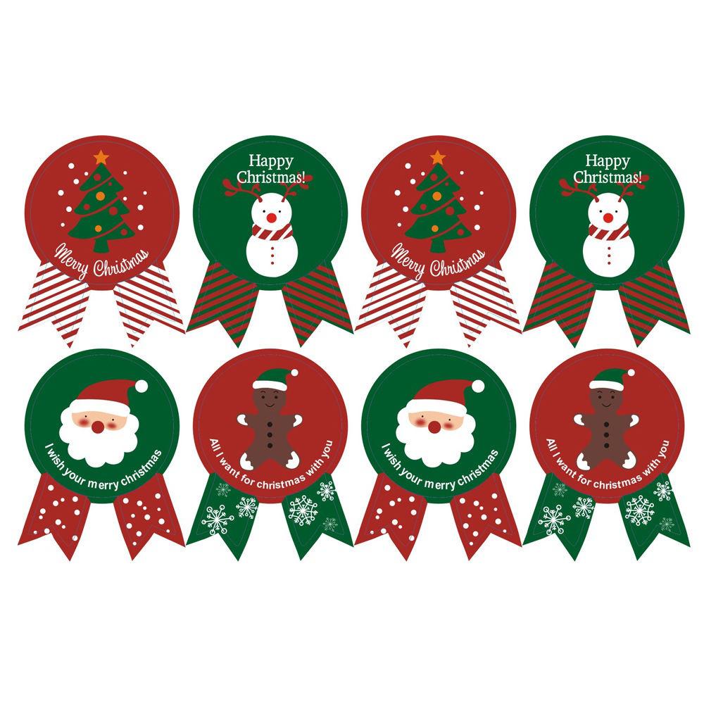 10 Sheets Merry Christmas Badge Sticker Label Envelope Seal Wrapping Stickers