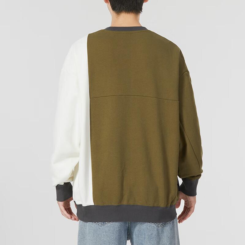 Puma Color Block Loose Breathable Casual Pullover Sweatshirt Men Tops Green 622923-52