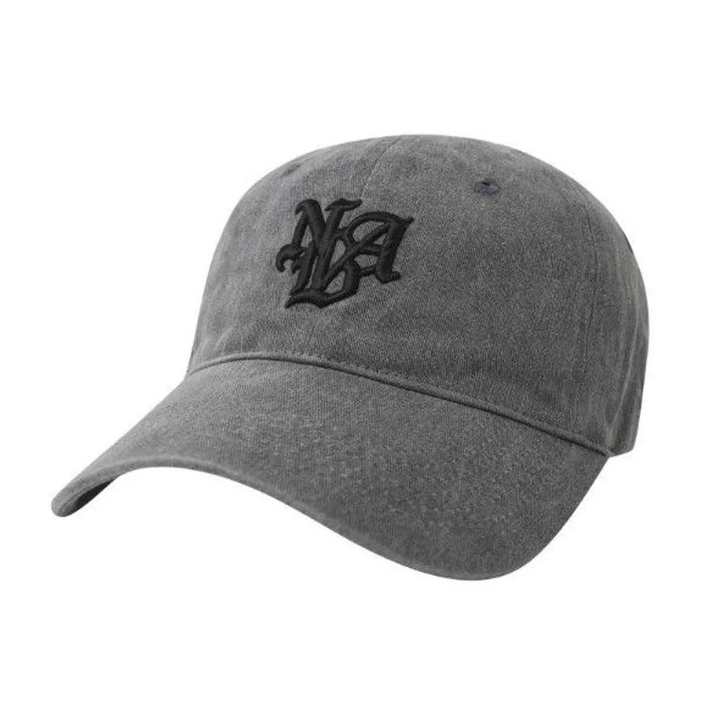 Unisex NBA Embroidered Logo Monogram Pigment Soft Ball Cap N255AP284P Dark gray