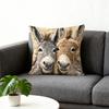 Laughing Donkeys Throw Pillow Cute Donkey Square Cushion with Removable Cover Farmhouse Decorative Cushion for Home Couch Sofa Bed Patio Car Decor