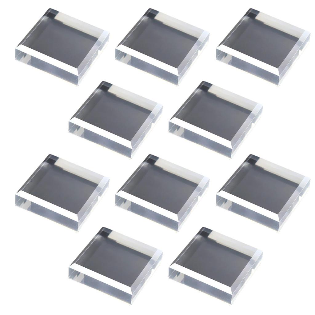 HAMILO Acrylic Base, Square, Display, Set of 10 (6 x 6 x 1.5cm)