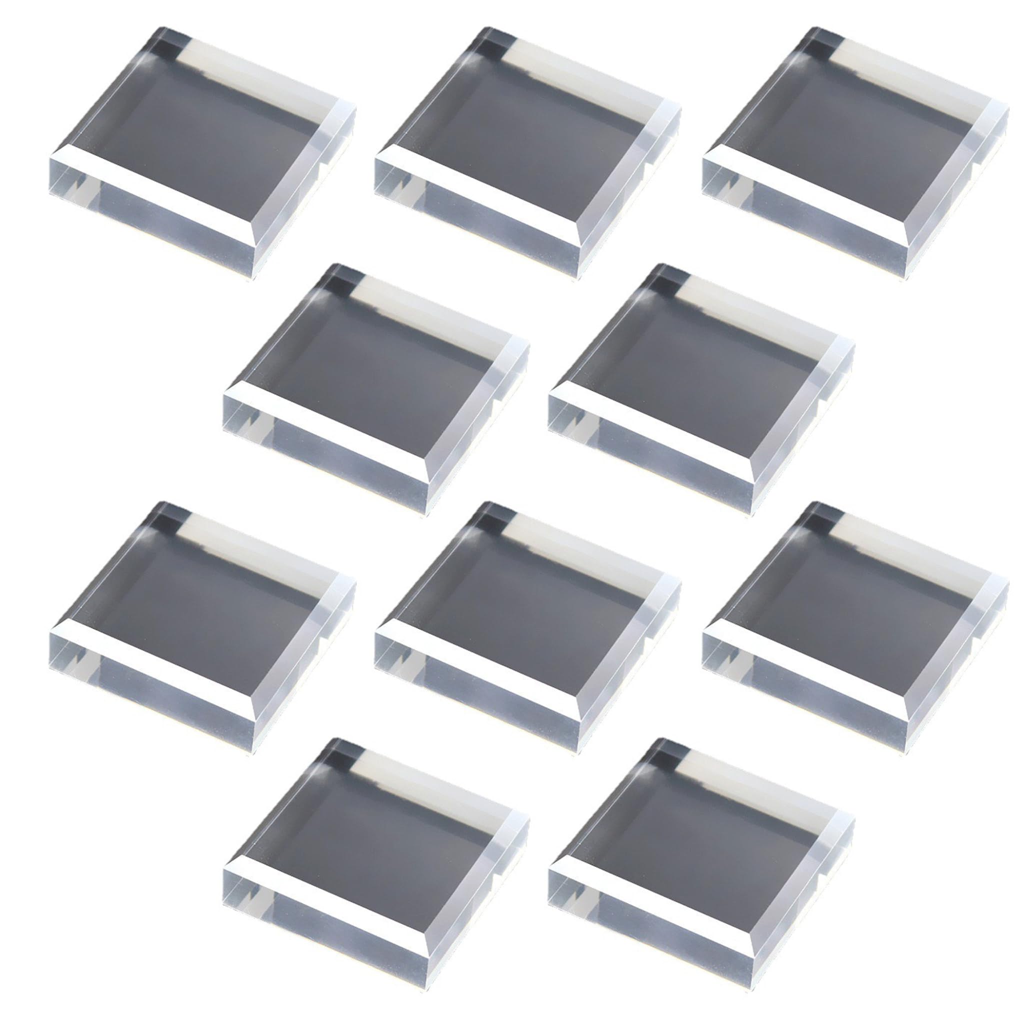 

HAMILO Acrylic Base, Square, Display, Set of 10 (6 x 6 x 1.5cm)