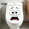 Easy Peel Bathroom Wall Decals Funny Big Mouth Meme Toilet Stickers, Self-Adhesive Toilets Cover Lid Vinyl Creative Space Enhancer Decals, Seat
