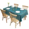 European Style PU Tablecloth, No Wash Restaurant Household Rectangular Waterproof Dining Table Fabric Jacquard Round Table Mat