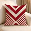 Pattern Geometric Pattern Red and White Cushion Cover Linen AntiMite Antibacterial Cushion Cover Invisible Zipper Sofa Decor