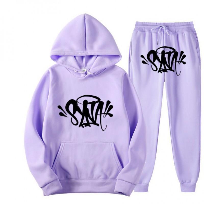 Set Felpa Streetwear Uomo Donna Outfit Casual Felpa con Grafica Stampata Syna Tuta