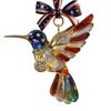 Yousheng Independence Day Patriotic Hanging Decoration, Butterfly Hummingbird Cat Bell Ornament for 4th of July, USA 250th Anniversary Stained Glass